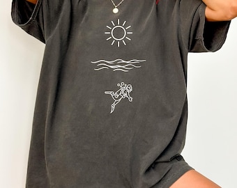 Camiseta de buzo, camiseta minimalista para amantes del océano, camiseta de buceo, regalo para compañeros de buceo, estética de pescador, regalo para amantes de la playa, vacaciones de verano