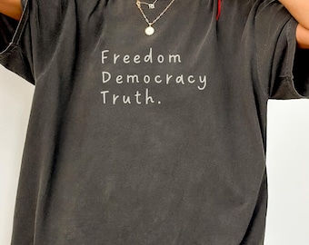 Subtle FDT Shirt, F*ck Donald Trump Tshirt, Freedom Democracy Truth FDT Gift, Anti Trump T-shirt, Anti MAGA Shirts, Feminist Political Shirt