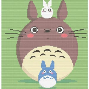 Totoro Cross Stitch Pattern | Cute Kawaii Forest Spirit Embroidery PDF | Studio-Inspired Digital Stitch Design | Nature Handmade Decor