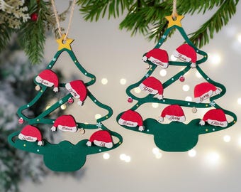 Personalisierte Familie Weihnachtsbaumschmuck, hölzernes Andenken