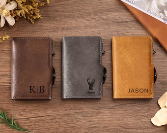 Carteira de couro personalizada para homens, carteira para padrinhos, presente para padrinhos, carteira masculina, presente para ele, presente para marido, carteira gravada