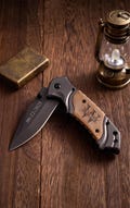 Personalized Engraved Pocket Knife: Engraved Wood Handle, Groomsmen Gift, Wedding knives, Anniversary Gift for him