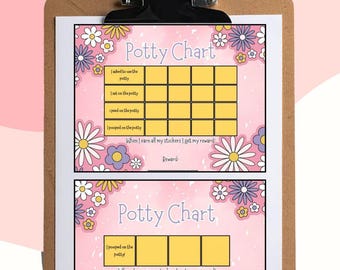 Tableau d'apprentissage de la propreté pour les tout-petits | Tableau des récompenses des autocollants | Téléchargement numérique