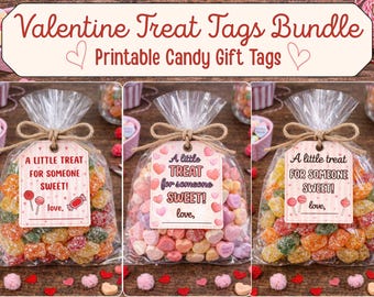 Valentine Candy Treat Tags | Printable Gift Tag Bundle (PDF Download)