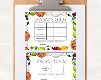 Sports Potty Training Chart | Toddler Sticker Reward System (PDF)