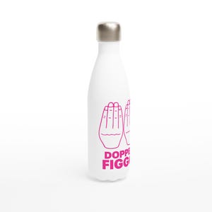White stainless steel water bottle