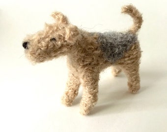 Lakeland terrier knitted dog (Blue and Tan)