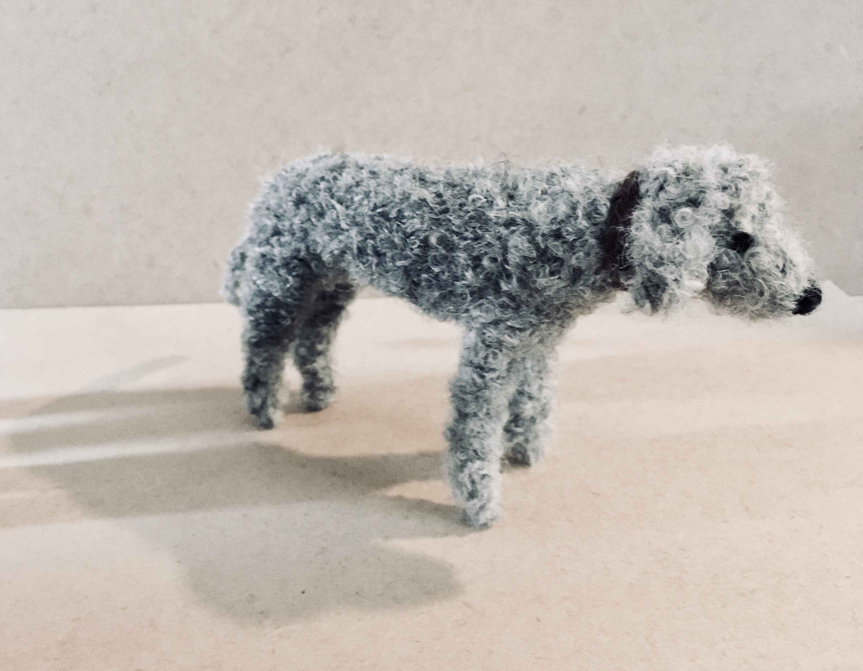 Bedlington Terrier Puppy. Realistic stuffed miniature toy. - Inspire Uplift