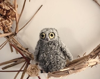 Hand Knitted Unofficial Version of Odo the Owl Based on the