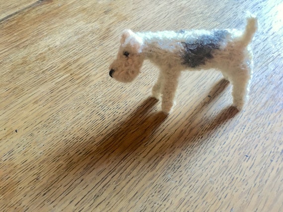 Wire Fox Terrier Knitted Dog Grey And Off White Etsy