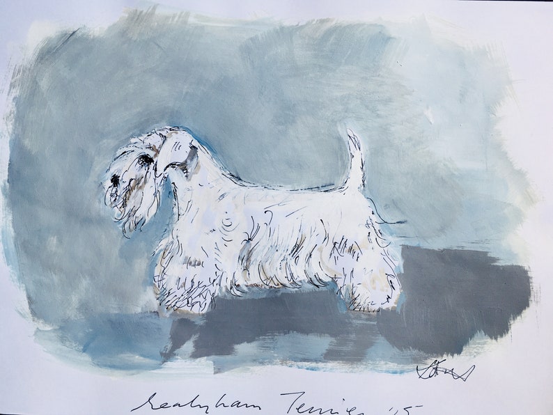 Sealyham Terrier dog original ink Beauty products colour on Popular popular painting acrylic