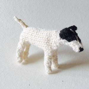Made to order Smooth Fox Terrier dog knitted in wool
