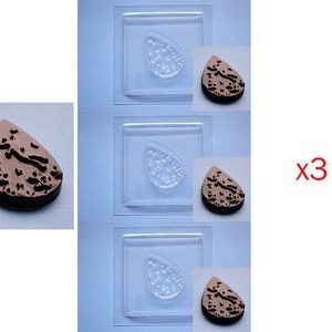 Lot 3 molds for chocolate large drop of water with plunger