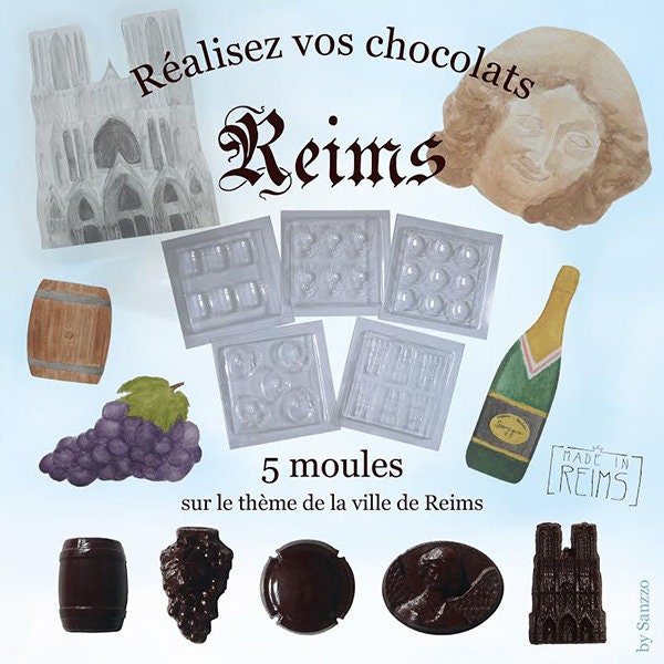 Coffret de Moules en Plastique Pour Chocolat Thème Reims Champagne