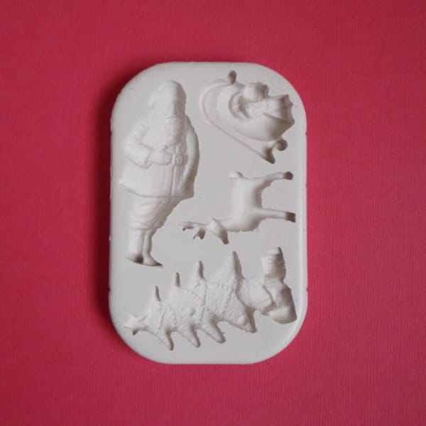 Moule silicone Noël type 2 pour décoration loisirs créatifs scrapbooking Fimo