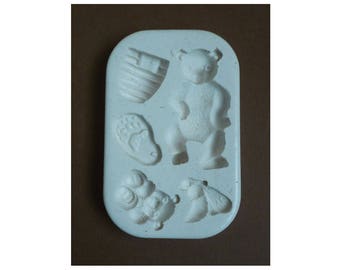 Moule silicone thème ours miel abeille pour loisirs créatifs scrapbooking