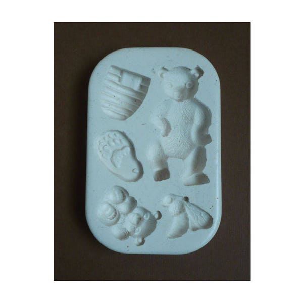 Moule silicone thème ours miel abeille pour loisirs créatifs scrapbooking