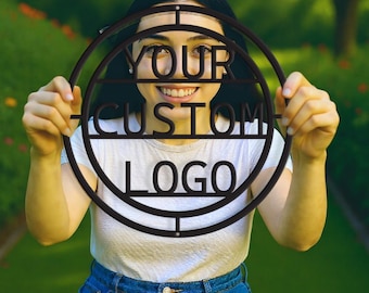 Kundenspezifisches Logo Metallschild - Personalisierte Geschäftslogo-Wandkunst, Bürobeschilderung, Schaufenster-Metallschild, kundenspezifisches Geschäftsbranding-Dekor