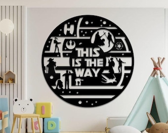 This Is The Way Metal Sign - Star Wars Wall Art - Mandalorian Decor - Sci-Fi Room Gift – Geeky Graduation Gift - Clone Trooper Wall Art