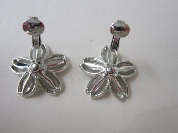 Vintage Sarah Coventry Rhinestone Silver Flower C… - image 3