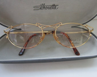 Stephanie's Collection Eyeglass Frames Gold 24kt Gold Plated Italy