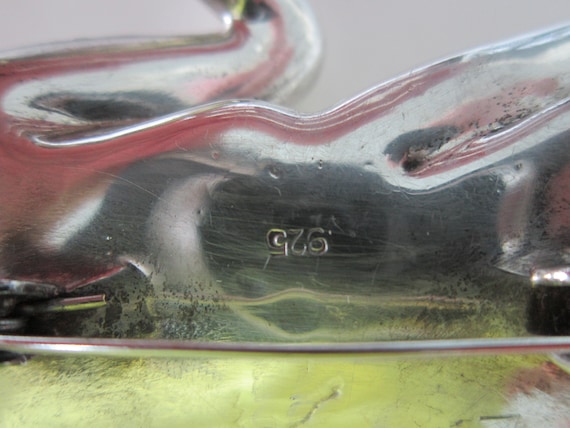 HUGE Vintage Sterling Silver Frog Brooch 4 1/2 In… - image 6