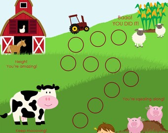 Instand Download, Farm Child Behavior Reward Chart, Boy, Incentive Chart, Behaviour Chart