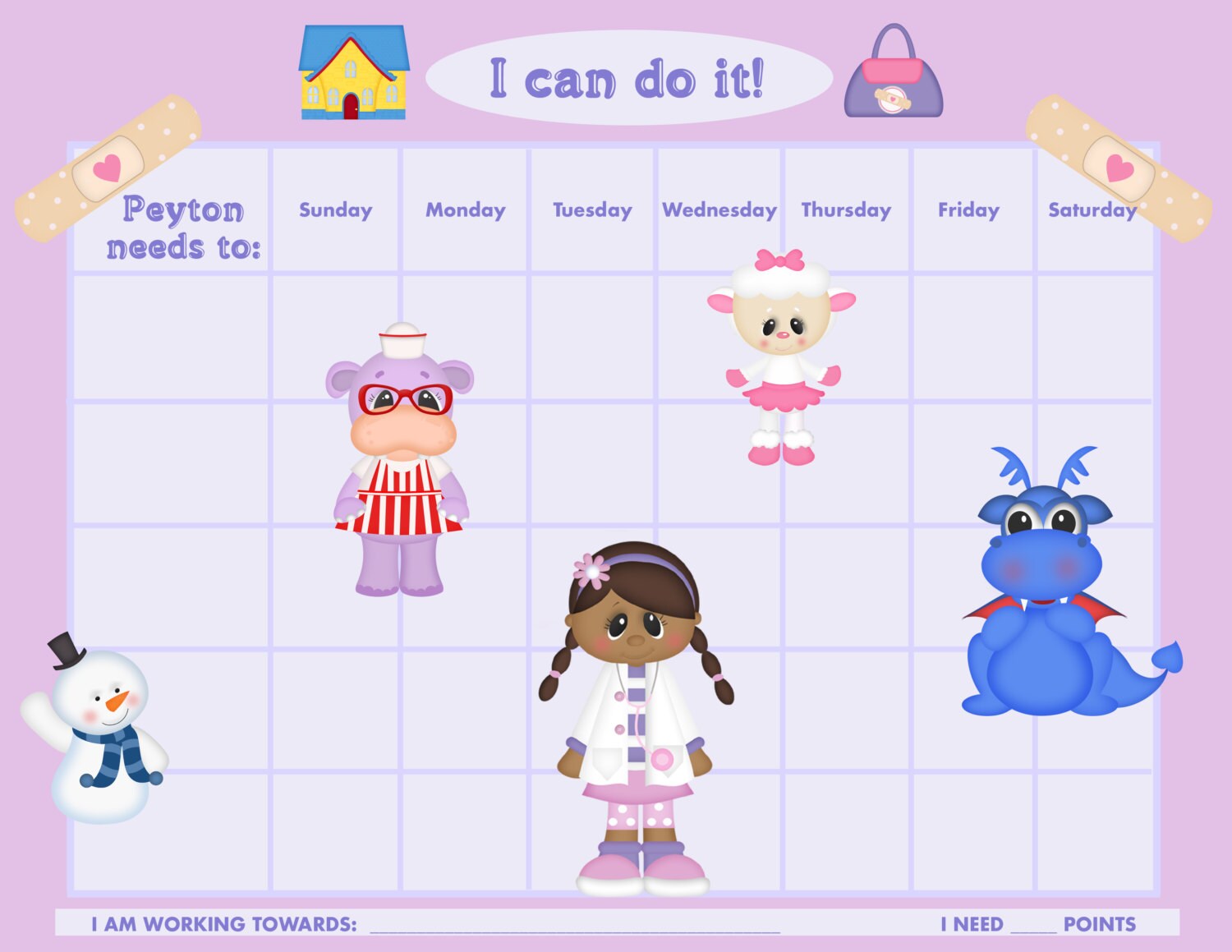 Personalized Children's Reward Chart, the Doc is In, 2 VERSIONS ...