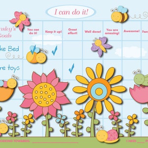 Personalized Child Reward Chart Cute Bugs Printable Jpeg PDF image 5