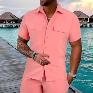 Jeeva Fashions New Stylish Partywear Formal Peach Color Designer Safari Suit For Men with Short Pant
