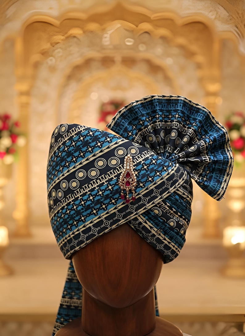 Turbon Color New Designer Dark Blue Color Cotton Fabric Wedding Turban for Men. - Etsy