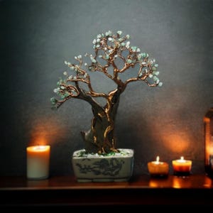 Handgemachter Kupferdraht Bonsai Baum: Feng Shui Dekoration