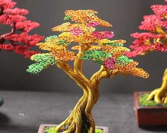 Handmade Bunter Bonsai | Knstlicher Mini Baum | Beaded Tree Skulptur aus  Draht & Gips | Zen Deko | Einzigartiges Home Decor Geschenk - Etsy  sterreich