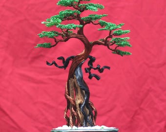 Handgefertigte Draht-Bonsai-Baum-Skulptur - Einzigartiges Weihnachtsgeschenk, Jahresende-Wohnkultur