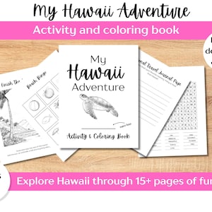 My Hawaii Adventure Activity & Coloring Book | Printable Travel Journal for Kids | Toddler Vacation Diary | Digital Island-Themed Pages