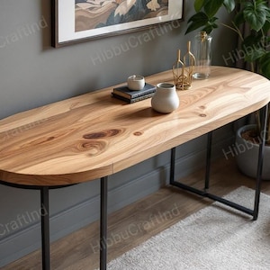 Handmade Solid Wood & Epoxy Resin Console Table - Custom Entryway Furniture