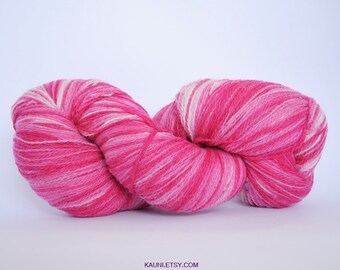 Kauni Wool Yarn, Self-Striping, Pink White Gradient, 2ply EE