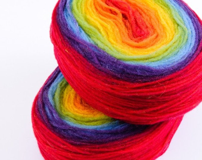 2 Rainbows Thin Wool Pencil Roving Spinning or Felting Fiber Etsy