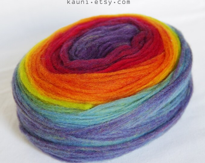 Self Striping Chunky Wool Pencil Roving Wool Roving Fiber Etsy