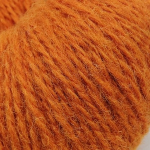KAUNI Wool Yarn, Worsted Weight 8/2 2ply, 100% wool, pumpkin color image 3