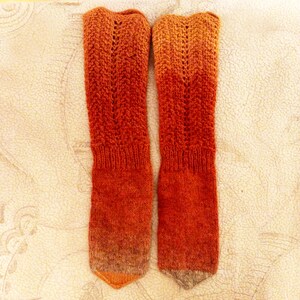 Warm mittens for woman,Welcome Autumn,made from Kauni Yarn. Hand knitted gloves image 3