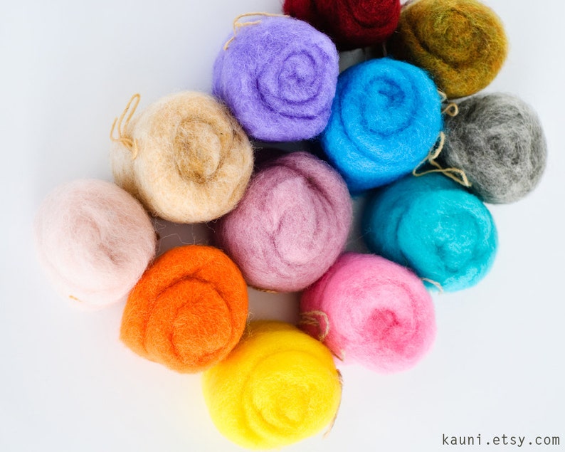 Wool for Felting, 5.92 Oz 168 Grams Pack, Wool Roving / Carded Batt, 12