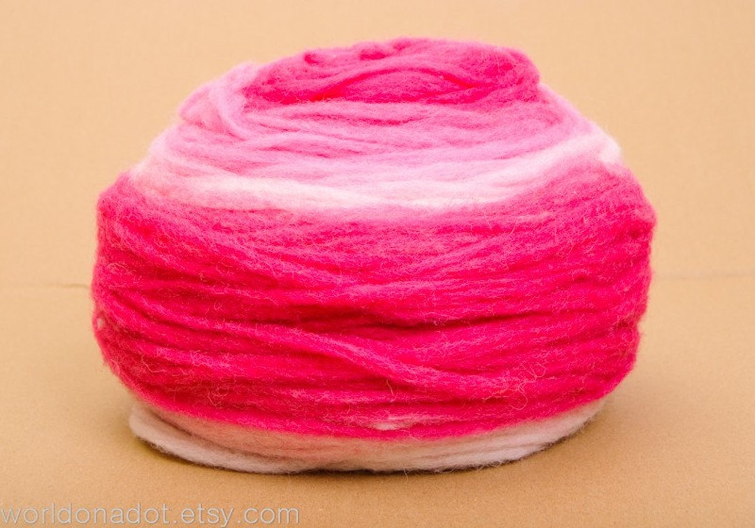 Self Striping Chunky Wool Pencil Roving Spinning or Felting Etsy