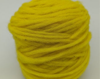 Self-Striping Chunky Wool Pencil Roving for Spinning, Felting, Knitting, Yellow