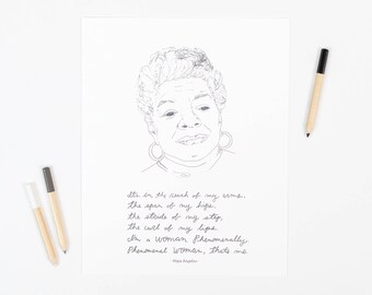 Maya Angelou art print, 8x10