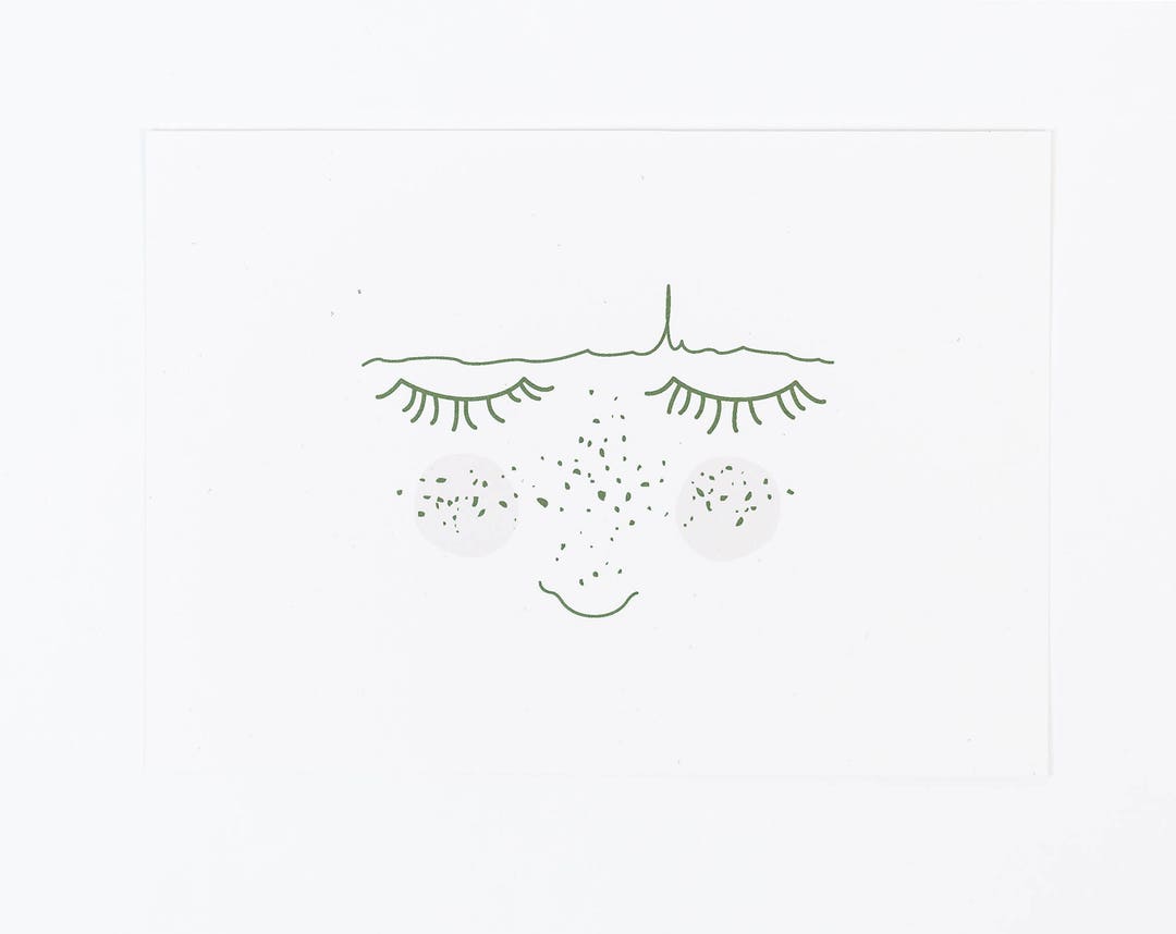 Freckle Face Lady Art Print 5x7 - Etsy