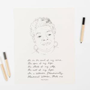 Maya Angelou art print, 8x10 image 2