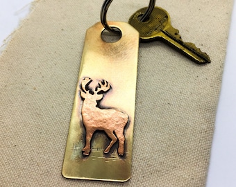 White tail deer buck  key chain