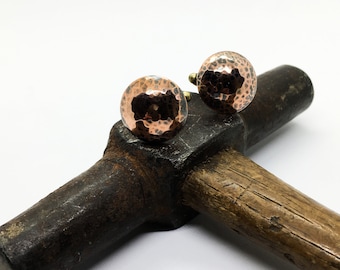 hammered copper cuff links
