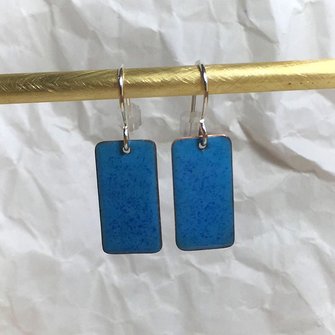 French Blue Earrings Hand Made Simple Colorful Earrings | Etsy